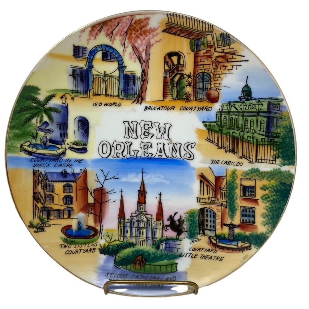 Vintage New Orleans Souvenir Plate 8”